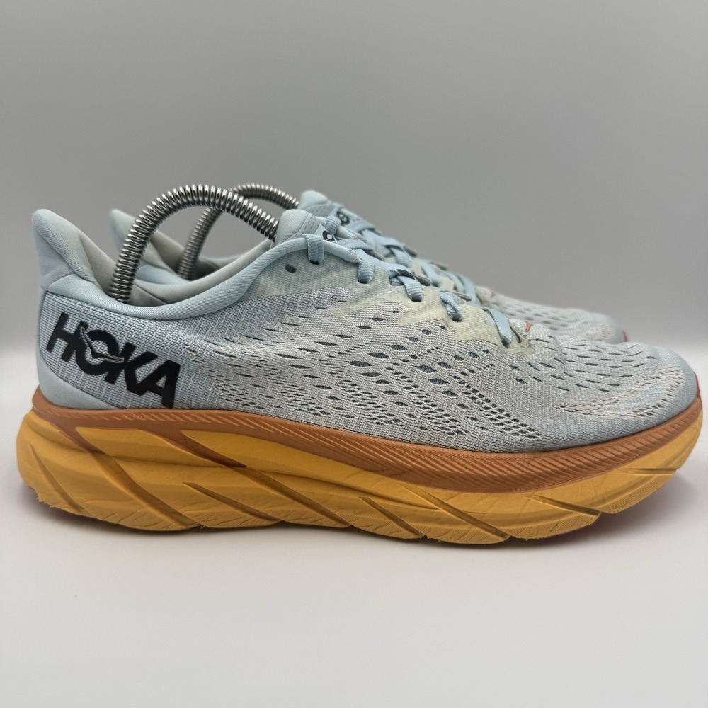 Hoka One One Clifton 8 Women's Size‎ 10B Blue Orange Running Shoes Sneakers